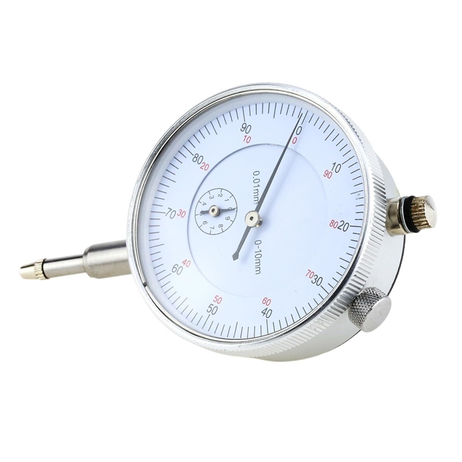 Indicatore comparatore di precisione da 0,01 mm Misuratore da 0-10 mm Indicatore di risoluzione preciso da 0,01 mm Indicatore di misurazione Strumento Strumento Comparatore(Small Dial Indicator)