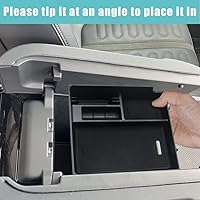 Vista 4 de BestEvMod para Rivian R1T y Rivian R1S Accesorios Bandeja Organizadora de Consola Central, Reposabrazos Caja de Almacenamiento Material ABS