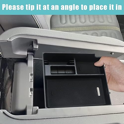 Miniatura 5 de BestEvMod para Rivian R1T y Rivian R1S Accesorios Bandeja Organizadora de Consola Central, Reposabrazos Caja de Almacenamiento Material ABS con