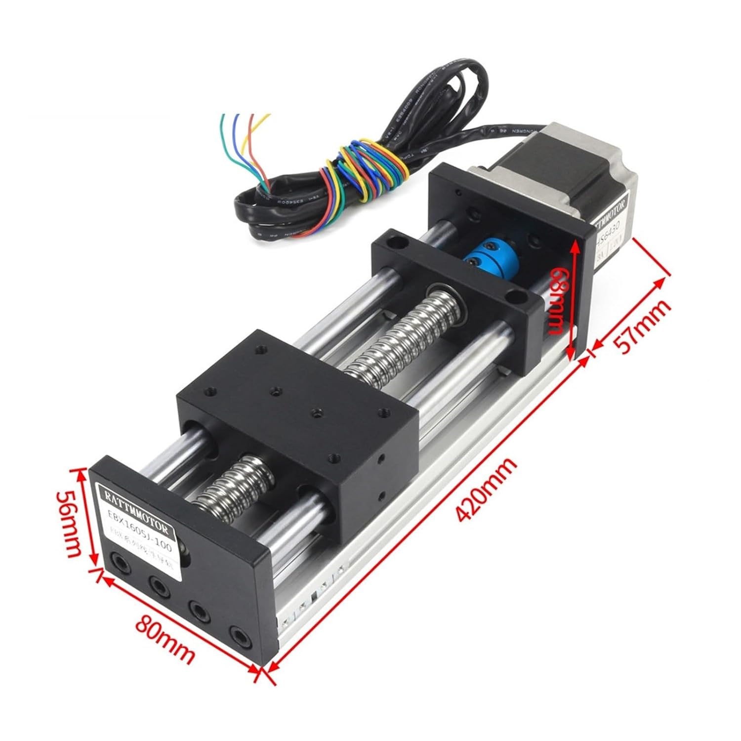 Effective Stroke 100 200 300 400 500mm CNC Linear Guide Stage Rail Motion Slide SFU1605 Ballscrew Actuator Module 3D Printer(Effective Stroke 200)