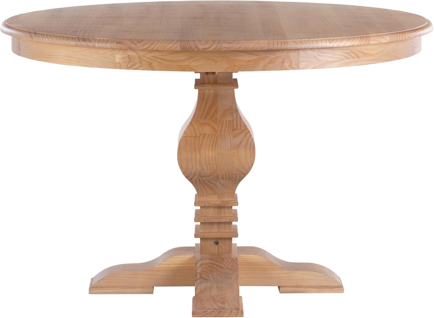 Linon Larson Pine Wood Round Pedestal Dining Table in Rustic Honey