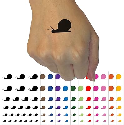 Snail On the Move Solid Temporary Tattoo Water Resistant Fake Body Art Set Collection - Purple (One Sheet)