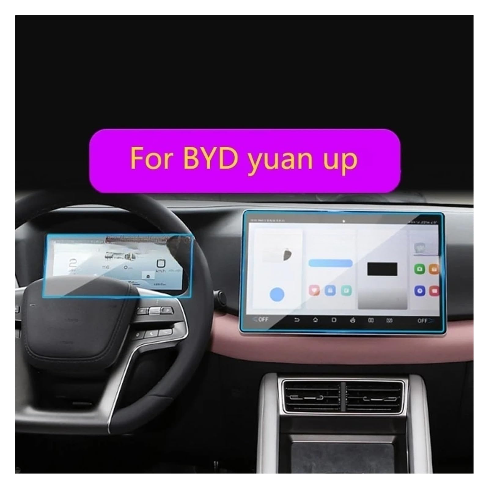 Displayschutzfolie Aus Glas Für B&YD Für Yuan UP 2024 Autoradio GPS-Navigation Und Armaturenbrett – Kratzfest Displayfolie