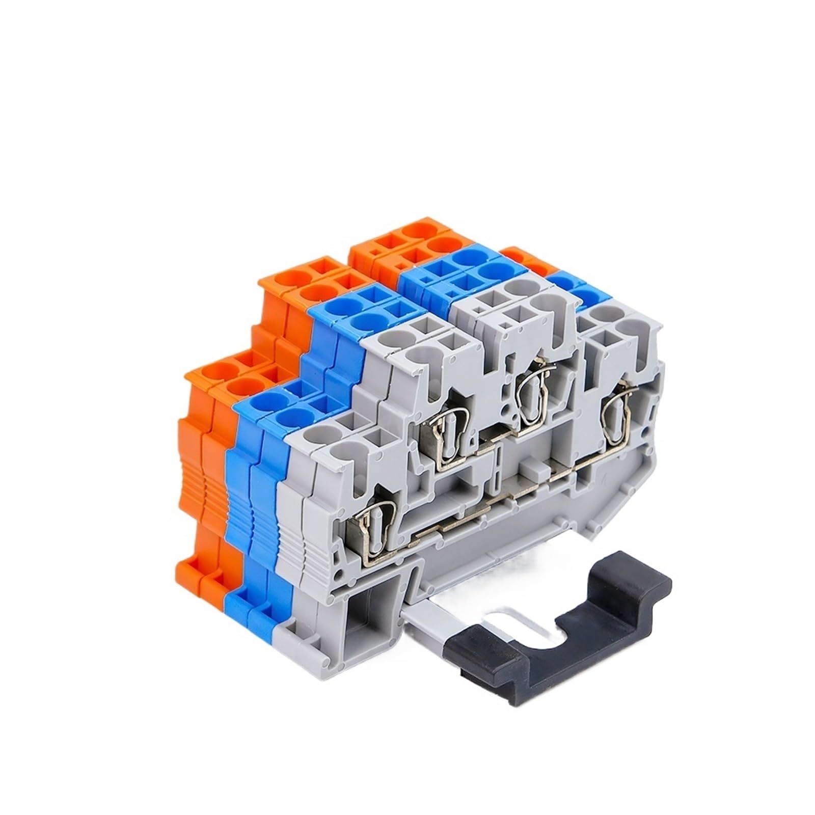 Morsettiera su guida Din STTB-2.5 Connettori for cablaggio elettrico Doppio strato Connettore di collegamento a molla Conduttori for cavi 10 pezzi(ORANGE)