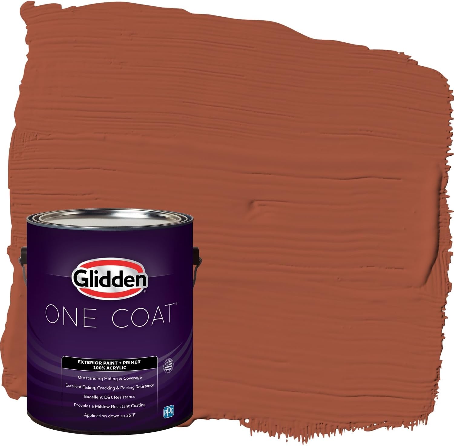 Glidden Exterior Paint + Primer: Red/Ancient Copper, One Coat, Semi-Gloss, 1-Gallon