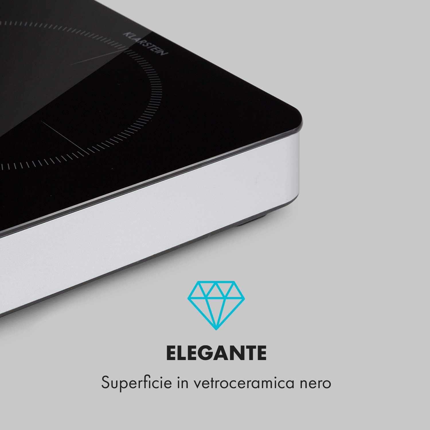 KLARSTEIN Cookio - Piano cottura a Induzione, 2 Zone Cottura, Potenza 3.500 W, 8-10 Livelli Regolabili, Timer, Vetroceramica, Rilevamento pentole, SenseControl, Display LED, Nero KLARSTEIN Cookio - Piano cottura a Induzione, 2 Zone Cottura, Potenza 3.500 W, 8-10 Livelli Regolabili, Timer, Vetroceramica, Rilevamento pentole, SenseControl, Display LED, Nero