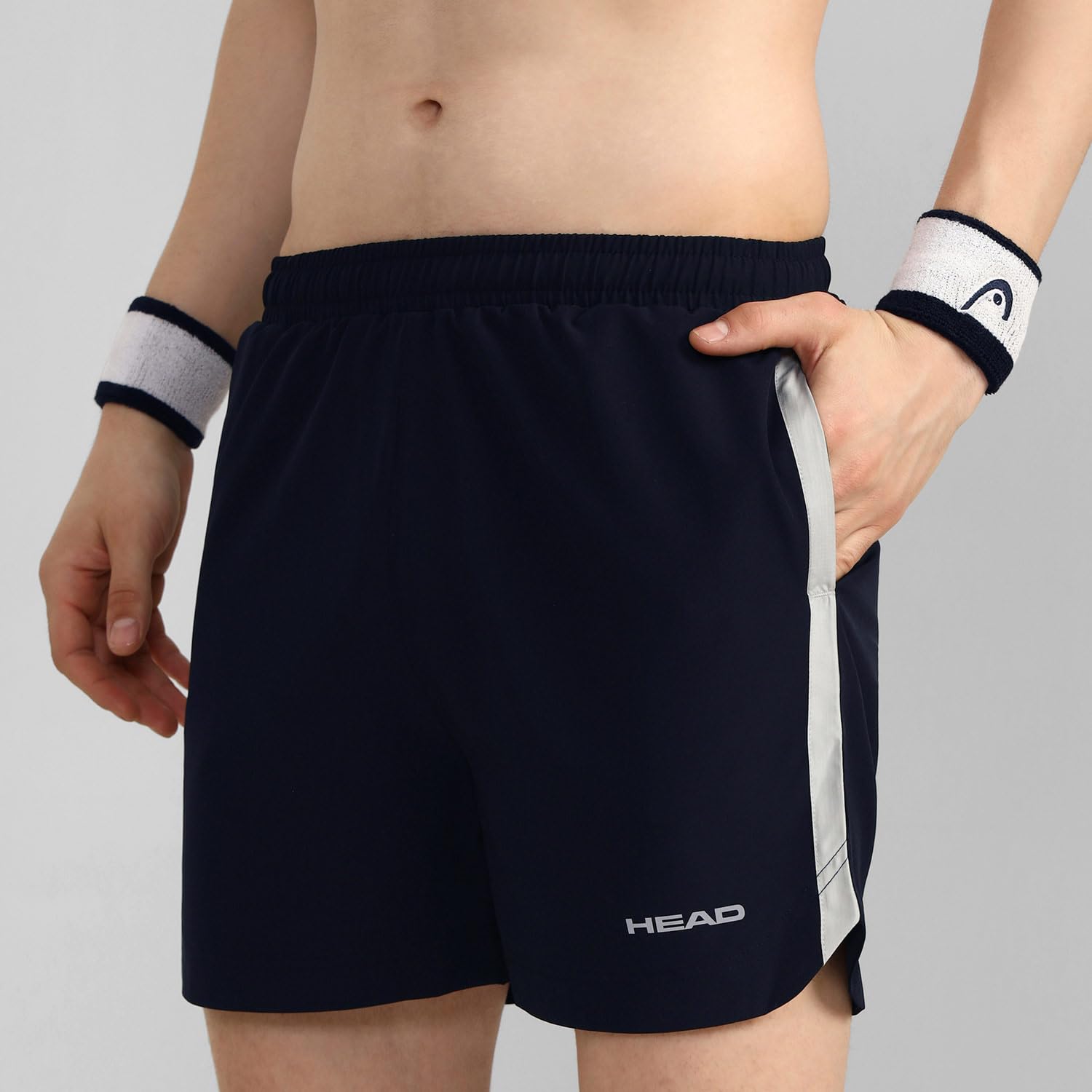 HEAD HPS-1116 Badminton Shorts for Mens | Material: NS Lycra | Size: Large | Color: Navy 3