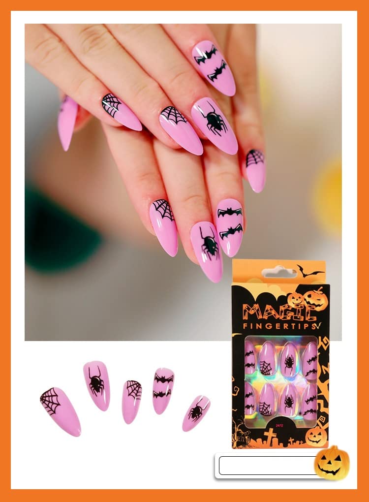 AKAZI Bling Press on Nails, uñas postizas con Acabado Reutilizable de Lujo, Arte de uñas Hecho a Mano con diseño de manicurista con Licencia (K) (B)