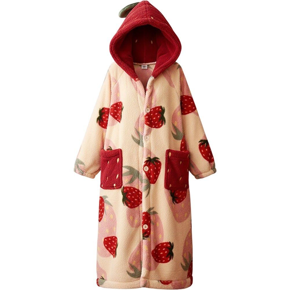 Pijama de invierno contra el frío de felpa con capucha para mujer