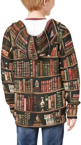 Beauty Collector Girls Cute Zip-Up Hoodie Sweatshirt Kids Zip Hooded Sweatshirts Clothing Back To School Books Prints(Books,8-10 Years)