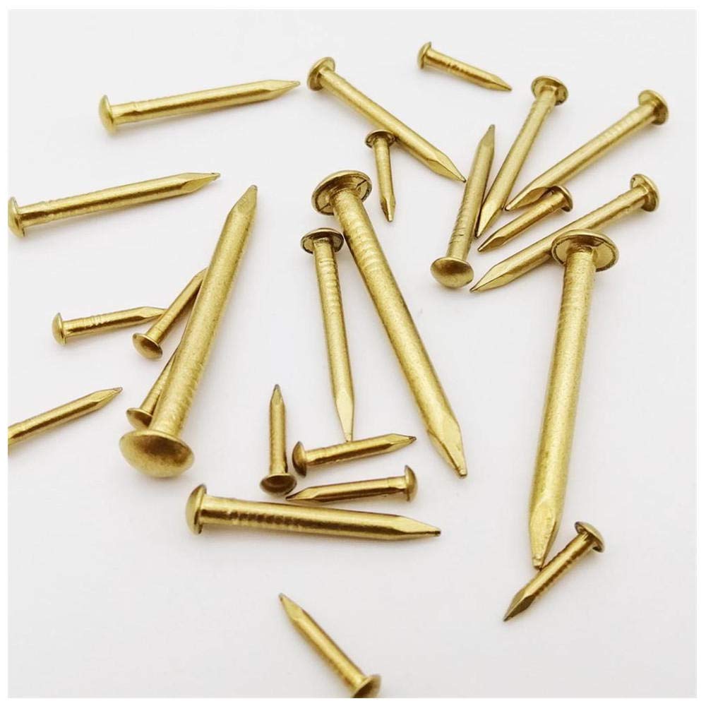 Clavos de ferretería, clavos de acero para ladrill Clavos de cobre puro con cabeza redonda, 10/100 unidades, 1,2/1,5/2/2,8 mm, miniclavos pequeños, longitud: 8-50, 50, 2 x 20(10pcs 2.8x40mm)
