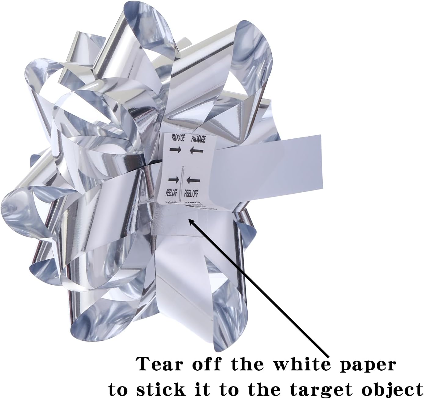 24 Large Gift Bows,3.5 inches, Bows for Gift Wrapping and Presents,Christmas Bows,for Parties, Birthdays, Weddings or Other Holidays. (Silver) - Image 3