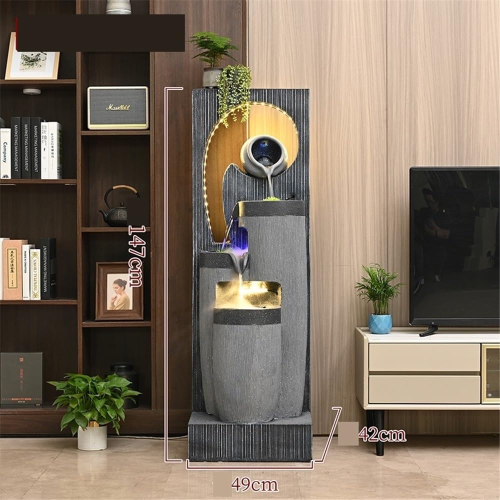 Jingzai202405 Indoor Floor Fountain Simple Flowing Fountain Circulating Water Ornaments Living Room Foyer Office Wealth Attraction Transportation Water Scenery Decoration Water Fountain