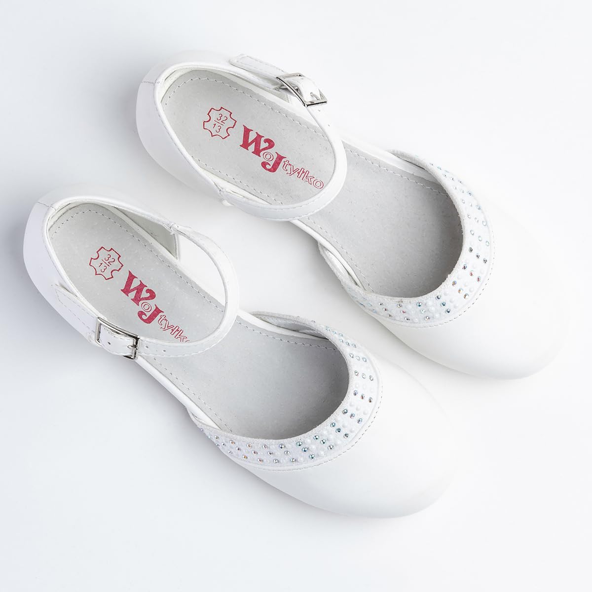 WK Mädchen Schnallenverschluss Halbschuhe mit Lederinnensohle | Kommunion | Elegant | Für eine kleine Prinzessin