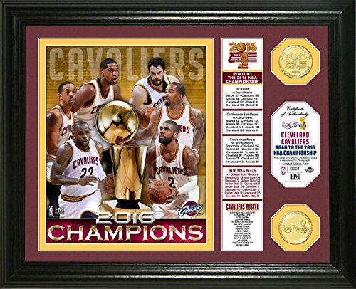 Highland Mint Cleveland Cavaliers 2016 NBA Finals Champions 13-Inch-by-16-Inch Banner Coin Photo Mint, Bronze
