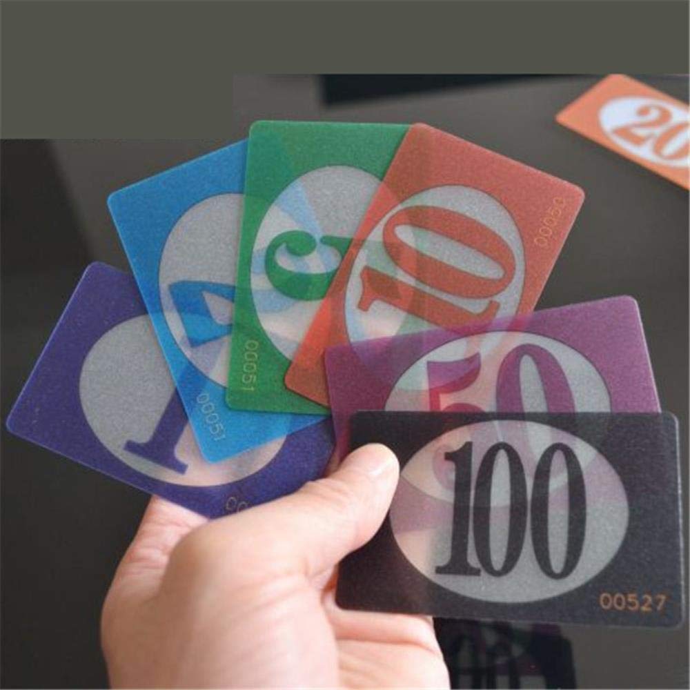 30 sztuk 85 x 54 mm przezroczyste przezroczyste plastikowe karty do pokera Mahjong plastikowe karty liczą karty wartościowe do gier planszowych, wartość 1