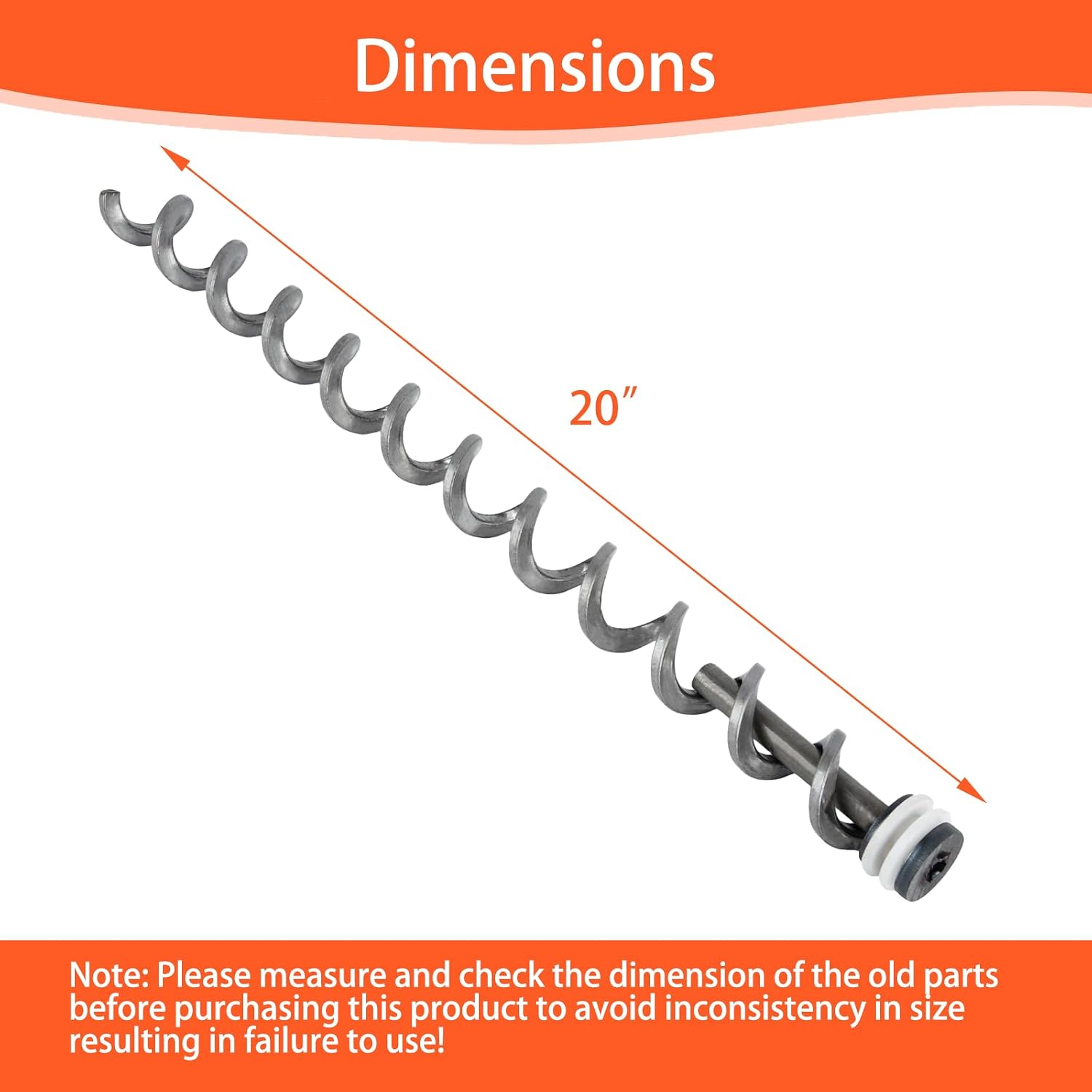 KIT0431 Auger Shaft Push Rod and Auger Brushing for Traeger Pellet Grill, 20 Inch Auger Shaft Assembly Replacement for Traeger Pro 780 and Ironwood 885 Pellet Grills