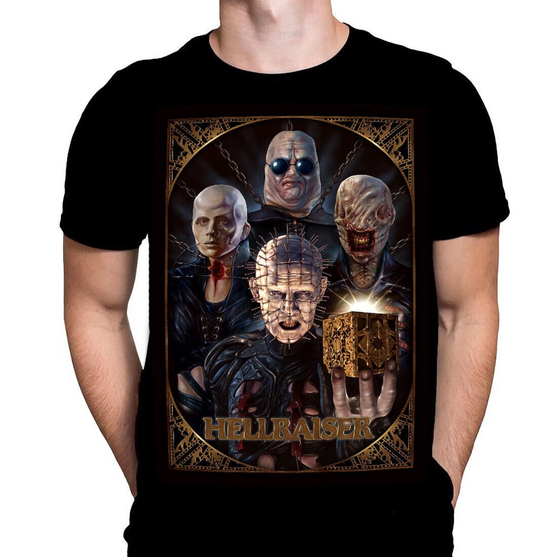 Fmca Men's Black Hellraiser Lemarchand's Box - Classic Horror Movie - T-Shirt Horror XX-Large