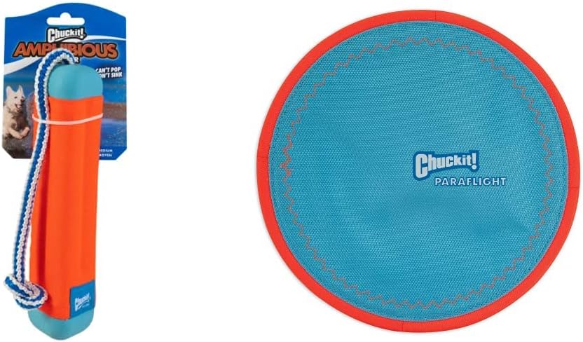 Chuckit! Amphibious Dog Toys and Flying Discs for Fetch and Float Play