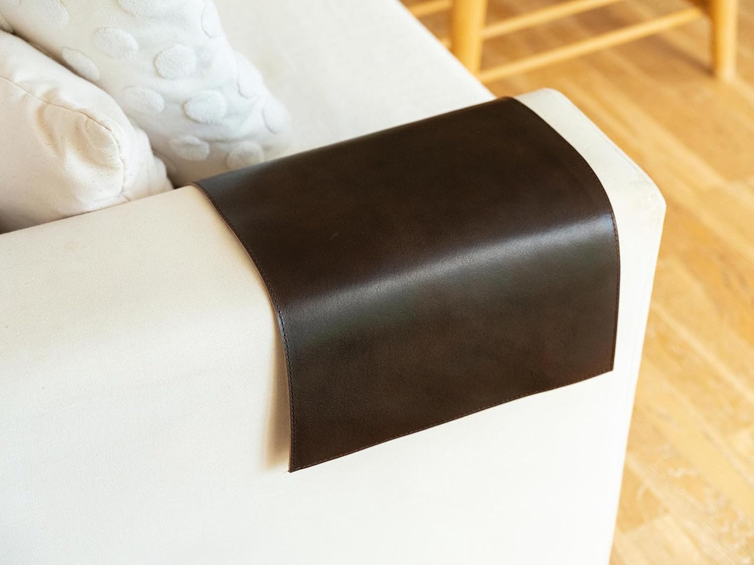 Premium Leather Sofa Armrest Cover, Handmade 2.4 mm Vegetable Tanned Couch Protector