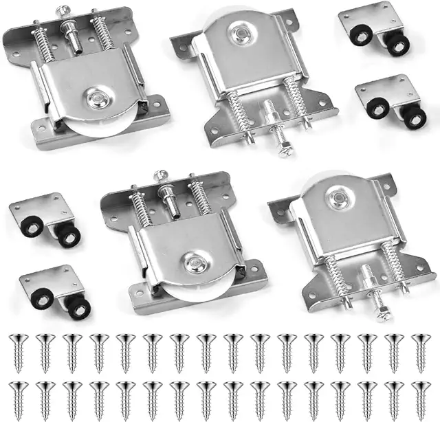 ADERTOS Kit 4 PCS Ruedas Puertas Correderas Armario - Hierro Galvanizado