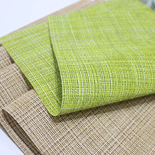 Ginphan Placemats Set Of 4 Indoor Dining Vinyl Woven Placemat Sets For Protect Dining Table Washable Wipeable Table Mats Heat Resistant Non Slip Green Place Mats For Kitchen Table18''X12'' #TOP4