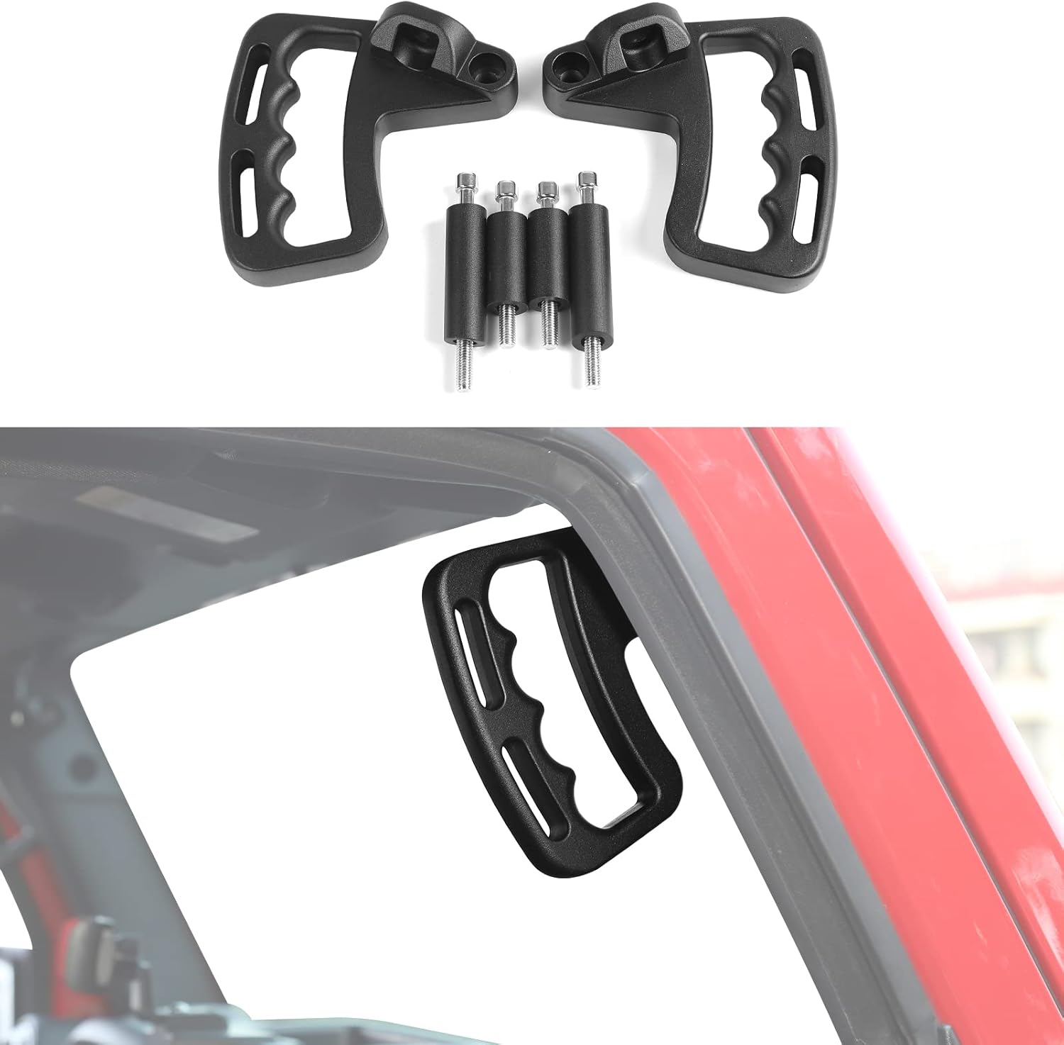 RT-TCZ Aluminum Grab Handle for Jeep Wrangler JK 2007-2017 (Front Handle, Black)