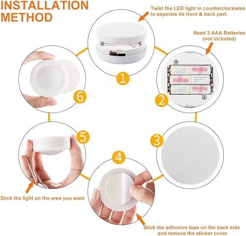 Miniatura 6 de Luces LED de disco con control remoto, 13 colores RGB regulables debajo del gabinete, cambio de color a pilas, ambiente festivo para cocina,