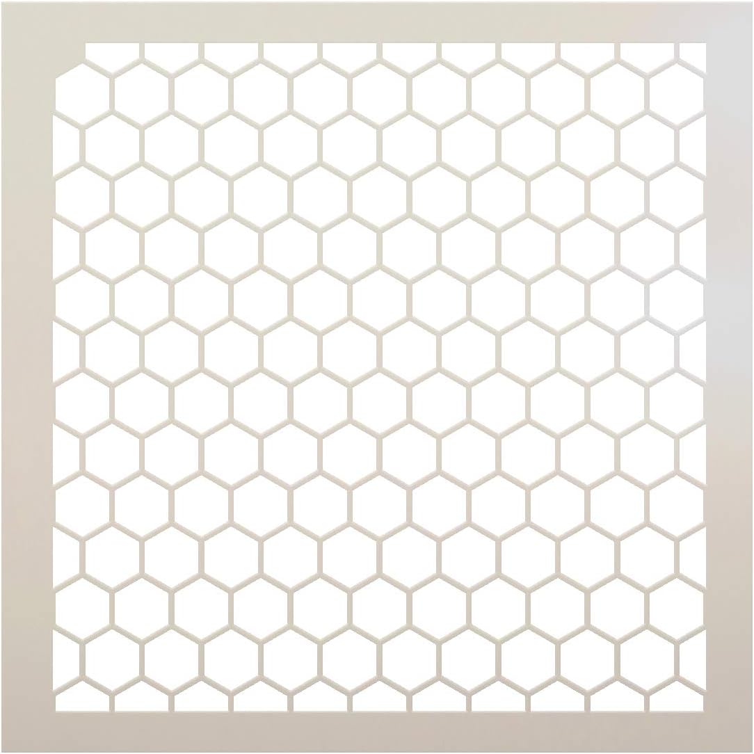 Honeycomb Stencil by StudioR12 | Country Repeating Pattern Stencil- 6 x 6-inch Reusable Mylar Template | Painting, Chalk, Mixed Media | Use for Journalingt, DIY Home Decor - STCL810_1
