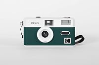 Kodak Ultra F9 35mm Film Camera - Focus-Free Point & Shoot with Built-in Flash, Lightweight White & Green