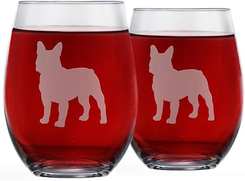 Miniatura 7 de Copas de vino sin tallo de Corgi (juego de 2) Regalo único para amantes de perros Grabadas a mano con el nombre de la raza en la parte inferior