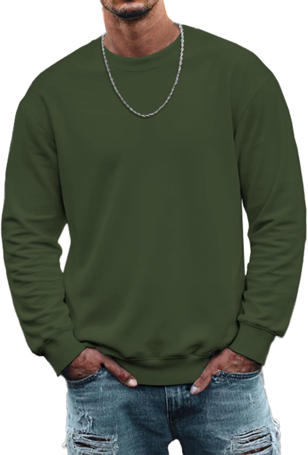 Crewneck Sweatshirt Men Vintage Hip-Hop Street Style Funny Long Sleeve Casual Pullover Loose Fit Fall Basic Clothes