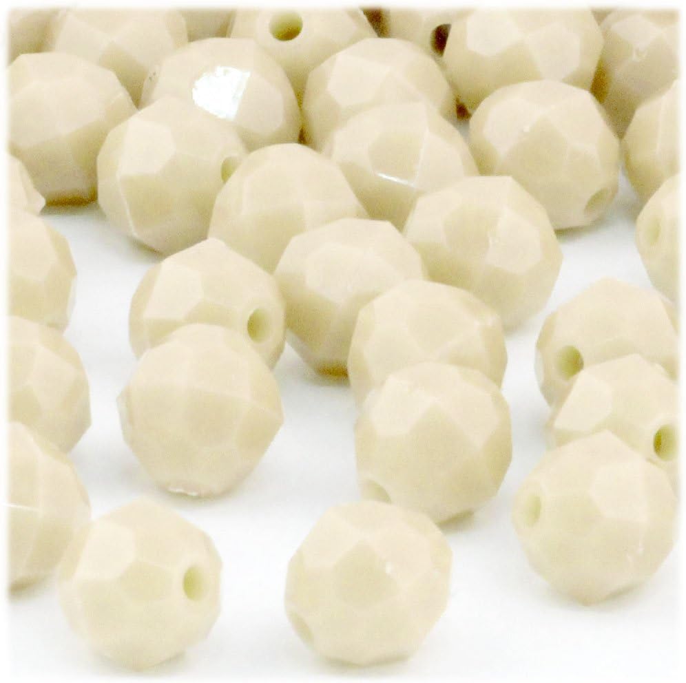 The Crafts Outlet 1000-Piece Faceted Plastic Opaque Round Beads, 12mm, Black