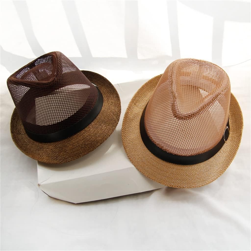 HBJWOV Gift Hat Male Sun Hat Vacation Jazz Hat Seaside Beach Cap Sun Protection Hat Korean Version of The Hat(D)