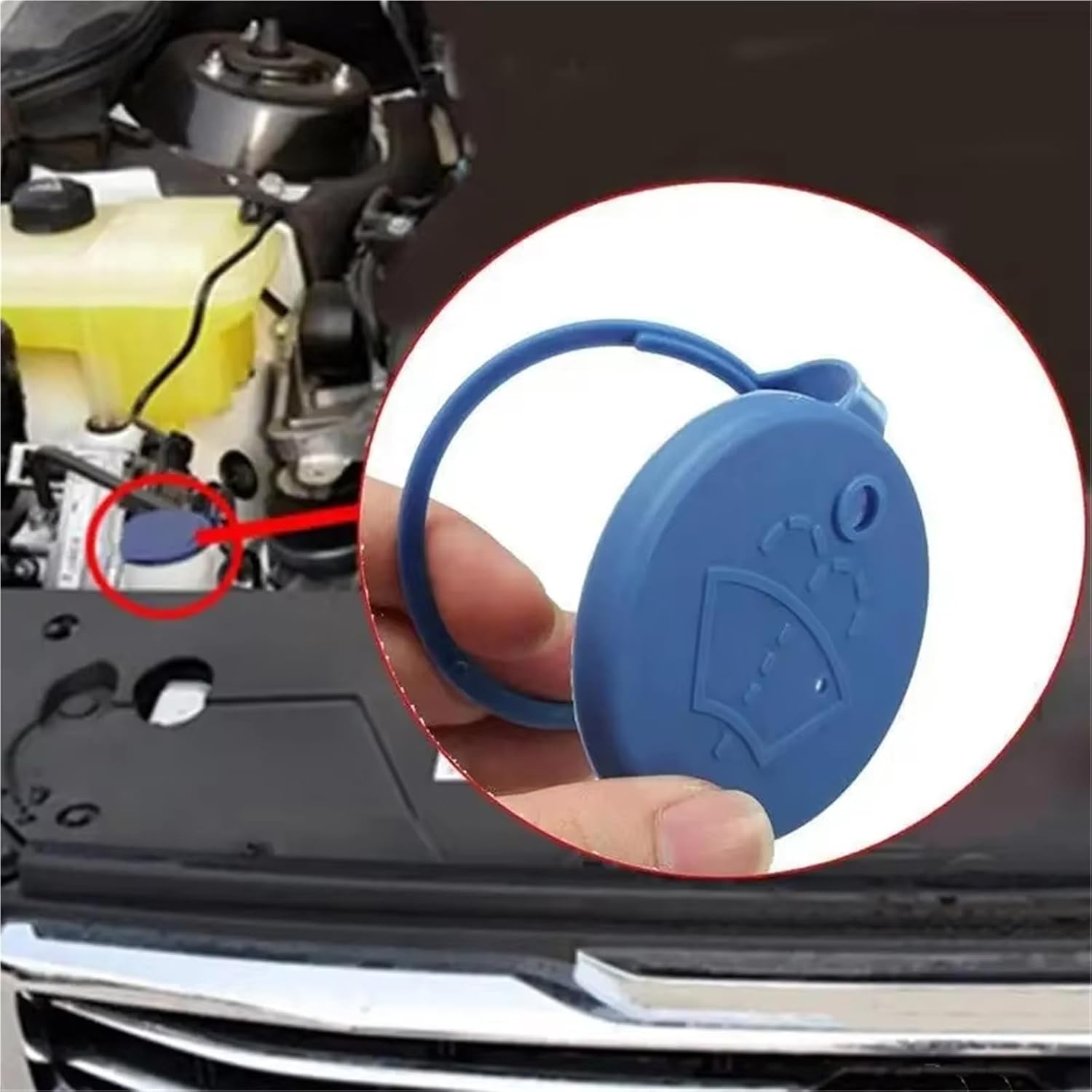 Windshield Washer Fluid Cap For Peugeot For 107 108 206 Car Windshield Wiper Washer Fluid Reservoir Cap Tank Lid Bottle Cover