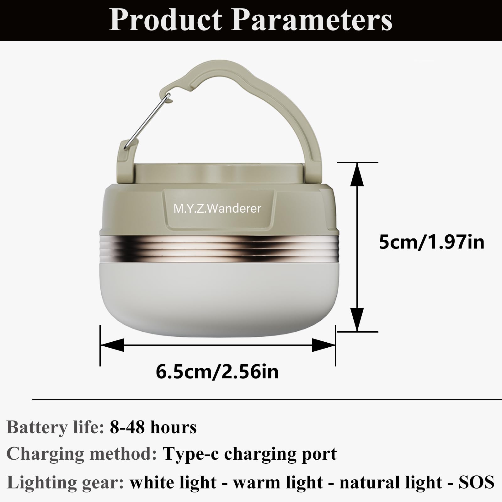 Lanterna portatile da campeggio a LED, ricaricabile, 4 modalità di illuminazione, power bank, con base magnetica, torcia elettrica per campeggio, escursionismo, pesca, uragano, emergenza