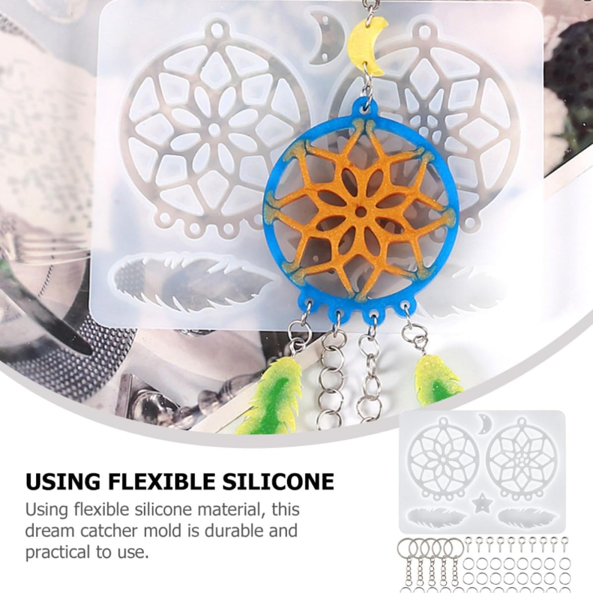 Silicone Dream Catcher Keychain Mold for DIY Crafts and Jewelry Casting image 5