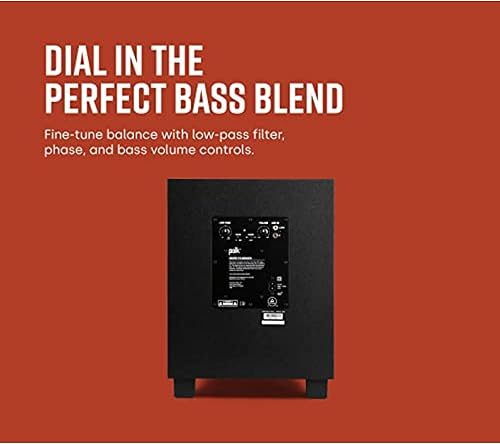 Miniatura 6 de Polk Monitor XT10 Home Subwoofer, woofer de graves profundos de 10 pulgadas, amplificación clase D de 100 W, Dolby Atmos, compatible con Auro 3D y