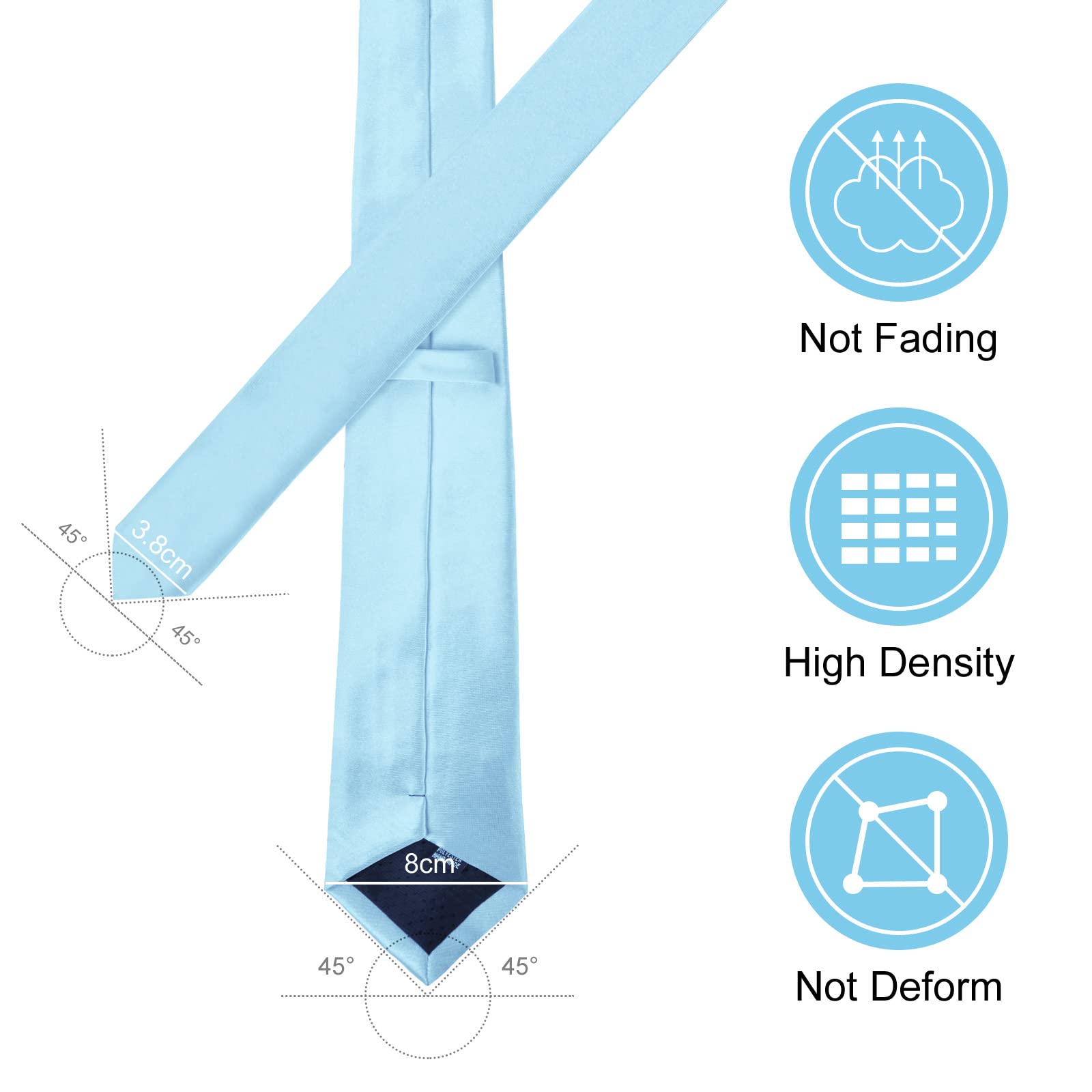 URAQT Cravatta Uomo, Cravatte Slim Uomo Eleganti Neckties, Sottile Tinta Unita Cravatta in Diversi Colori, Cravattino per Lavoro, Festa