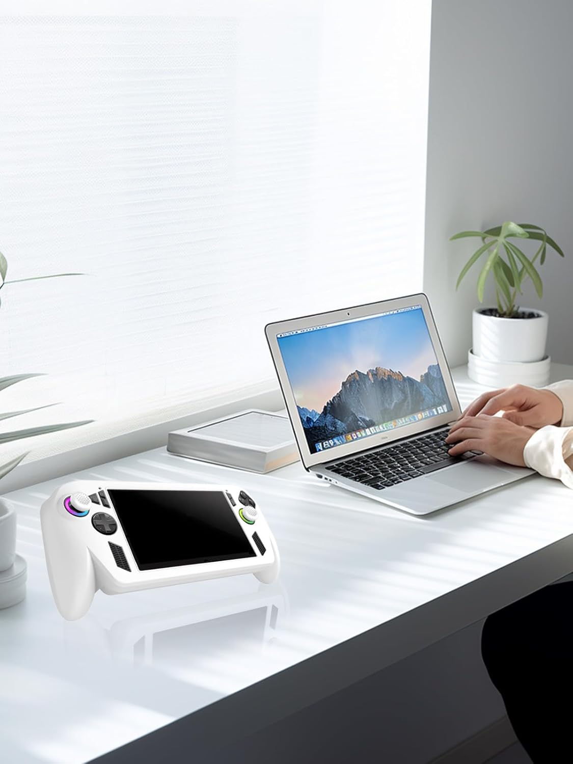 Case for ROG Xbox Ally X,BOVUGAC Fully Wrap Silicon Soft Protective Shockproof Cover with Support for ROG Xbox allyX.-White - Image 6