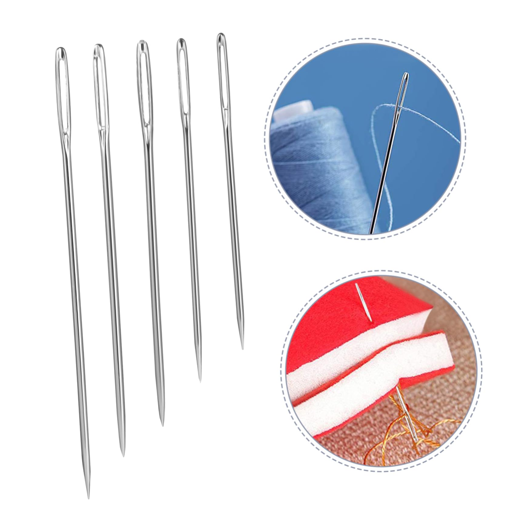 BELLIFFY 25pcs Embroidery Needles Set Hand Sewing Needles with Large Eye for Cross Stitch with Storage Case