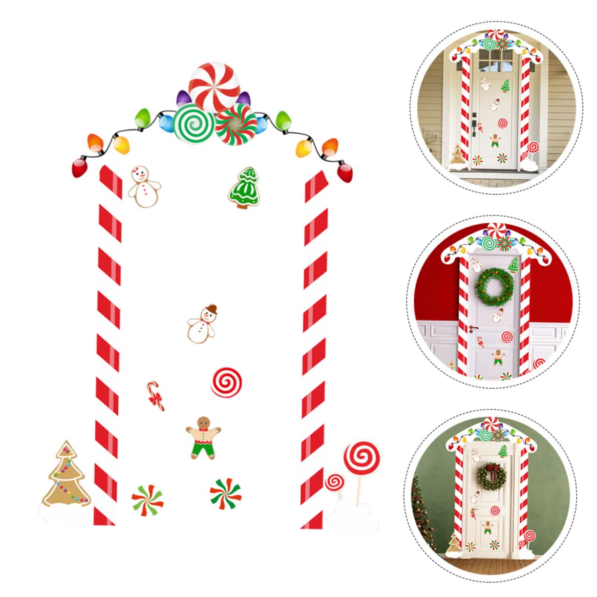 HOMSFOU 2juegos Calcomanías Navideñas De Puerta y Chimenea Decoraciones Prácticas Para Fiestas Stickers De Navidad Para Interiores y Exteriores