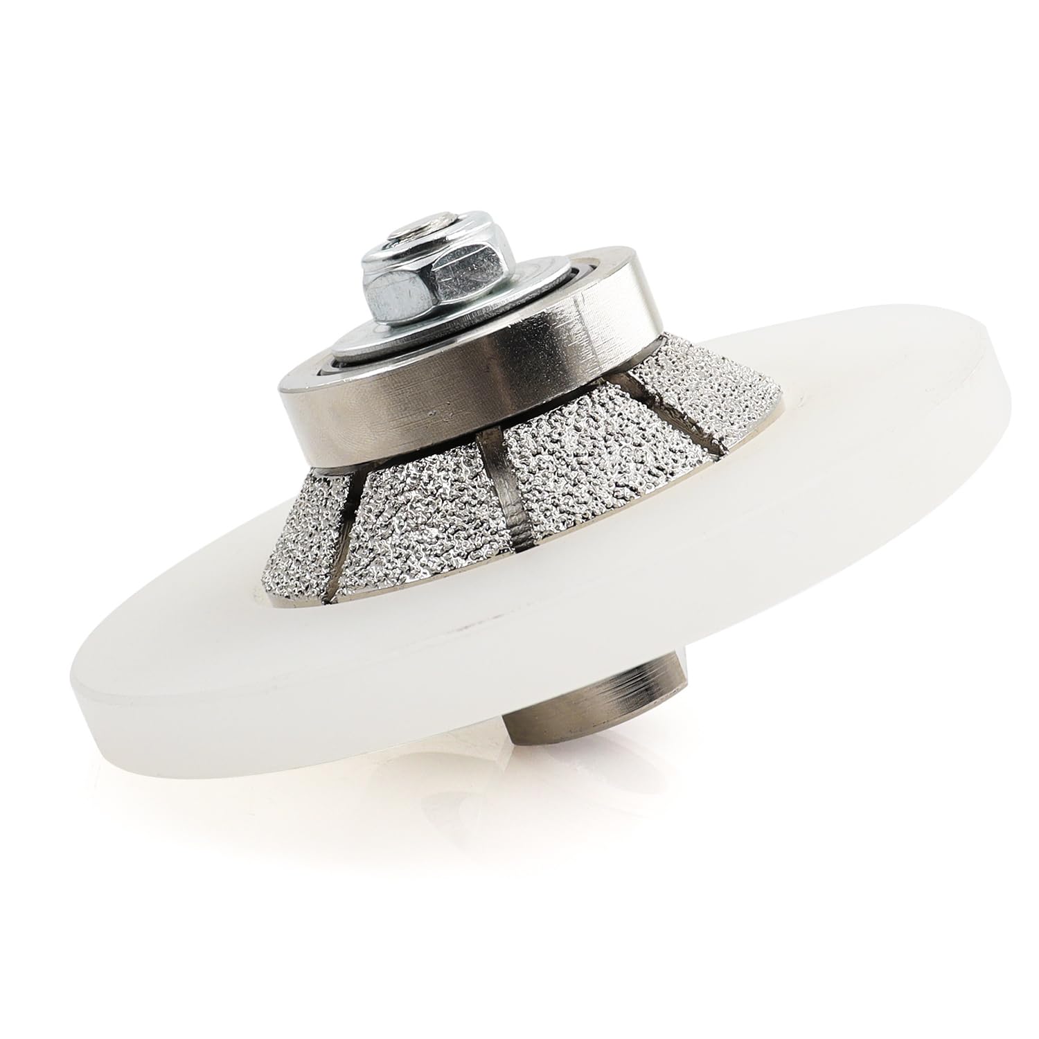 HOMESOM Diamond Hand Profiler B15 ,Half Bullnose Vaccum Brazed Profile Wheel Metal Cover Router Bit for Marble Granite D85 5/8-11