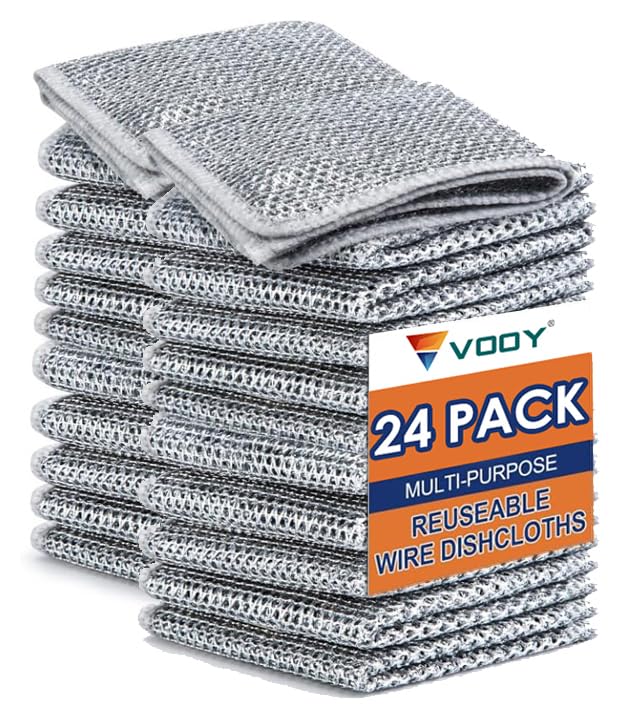 VOOY 24 Pack Non-Scratch Dishcloth, Multipurpose Dishwashing Rags for Wet and Dry, Easy Rinsing, Reusable, Cleaning Cloth for Kitchen, Sinks (Pack of 24) (B0D3YK55XG) Amazon Price History, Amazon Price Tracker