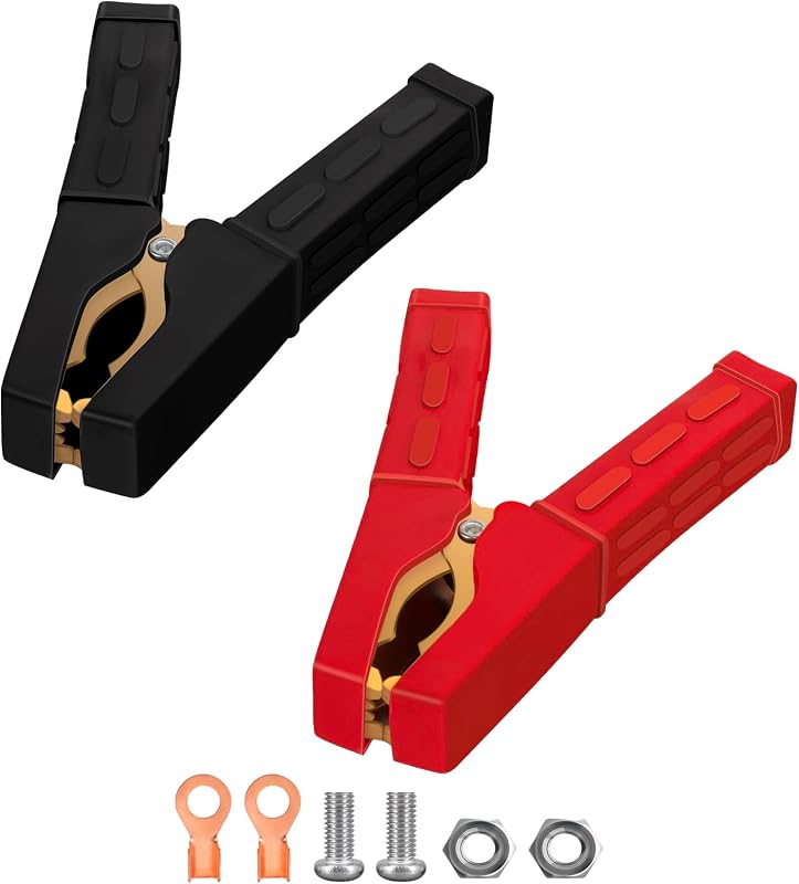 Garras de bateria em cobre puro XIOGZAXI para cabos até 5 AWG – Par