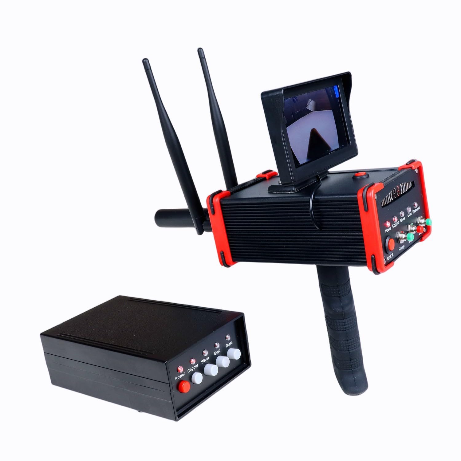 Detector de metales subterráneo, escáner buscador de oro con alta sensibilidad, rango de búsqueda 0-99 m, profundidad 0-16 m, pantalla HD para caza del tesoro