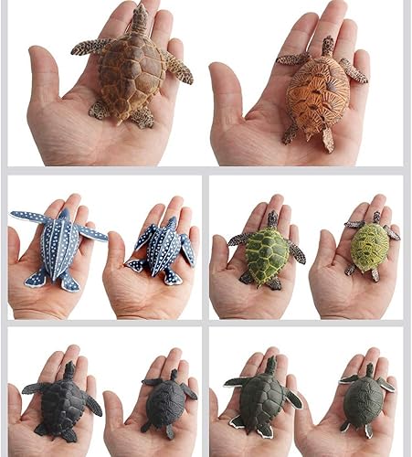 Miniatura 5 de 10 figuras de acción de animales marinos, criaturas oceánicas, figuras de tortugas marinas, suministros para fiestas familiares, juego de adornos