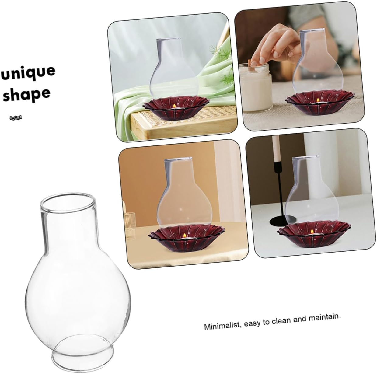 2pcs Glass Candle Tube Shade Windproof Chimney Cover for Votive Candles Tealight Holders Home Decor