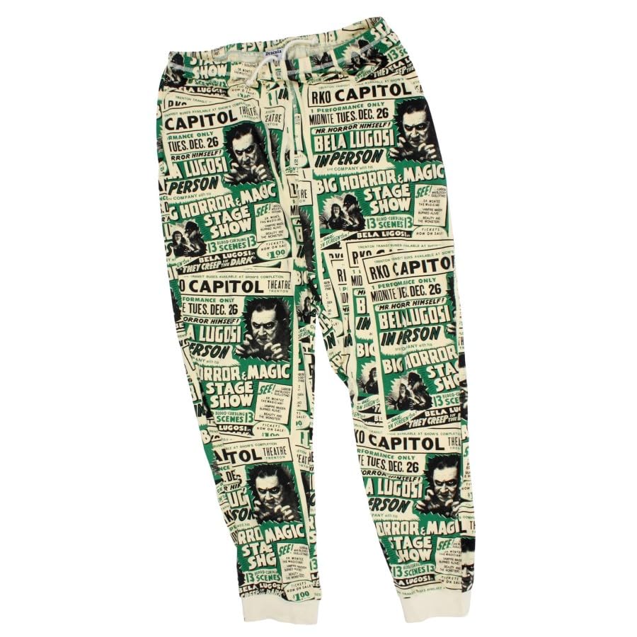 Creepy Co. Bela Lugosi Poster Pajama Set – Classic Dracula Horror Sleepwear for Adults – Soft Cotton Blend PJs4