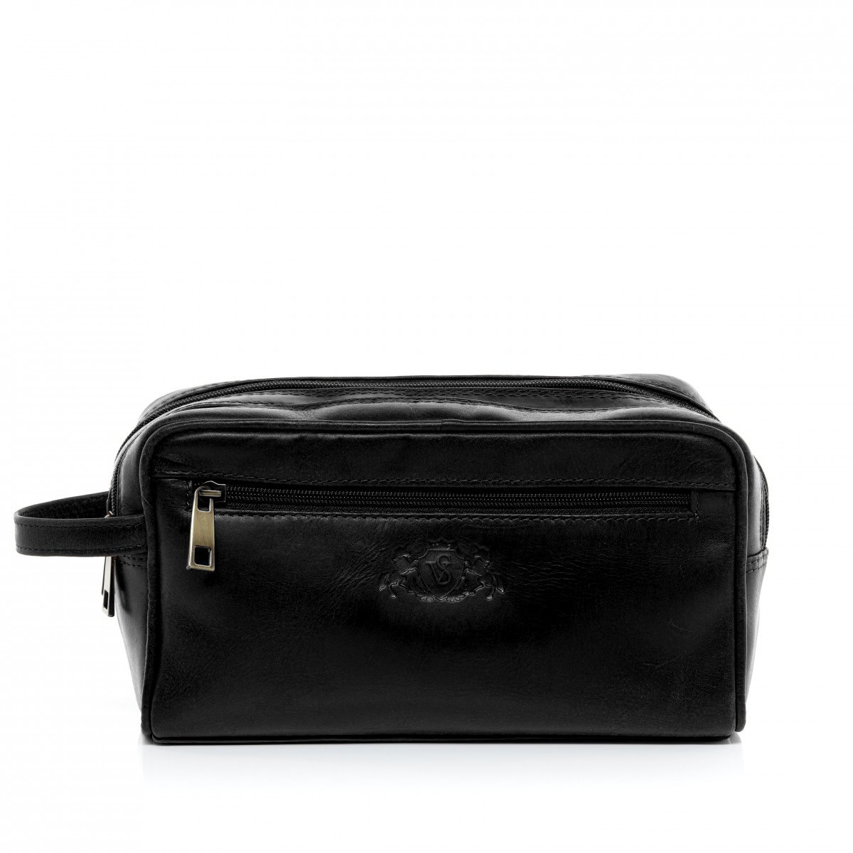 SID & VAIN große Kulturtasche Herren echt Leder - Waschtasche Bristol groß - Kulturbeutel Leder-Waschtasche Herren und Damen schwarz handgefertigt